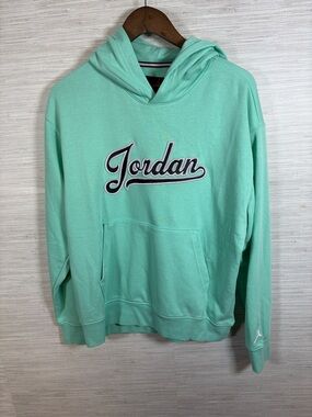 Jordan Mint Green Script Logo Pullover Hoodie